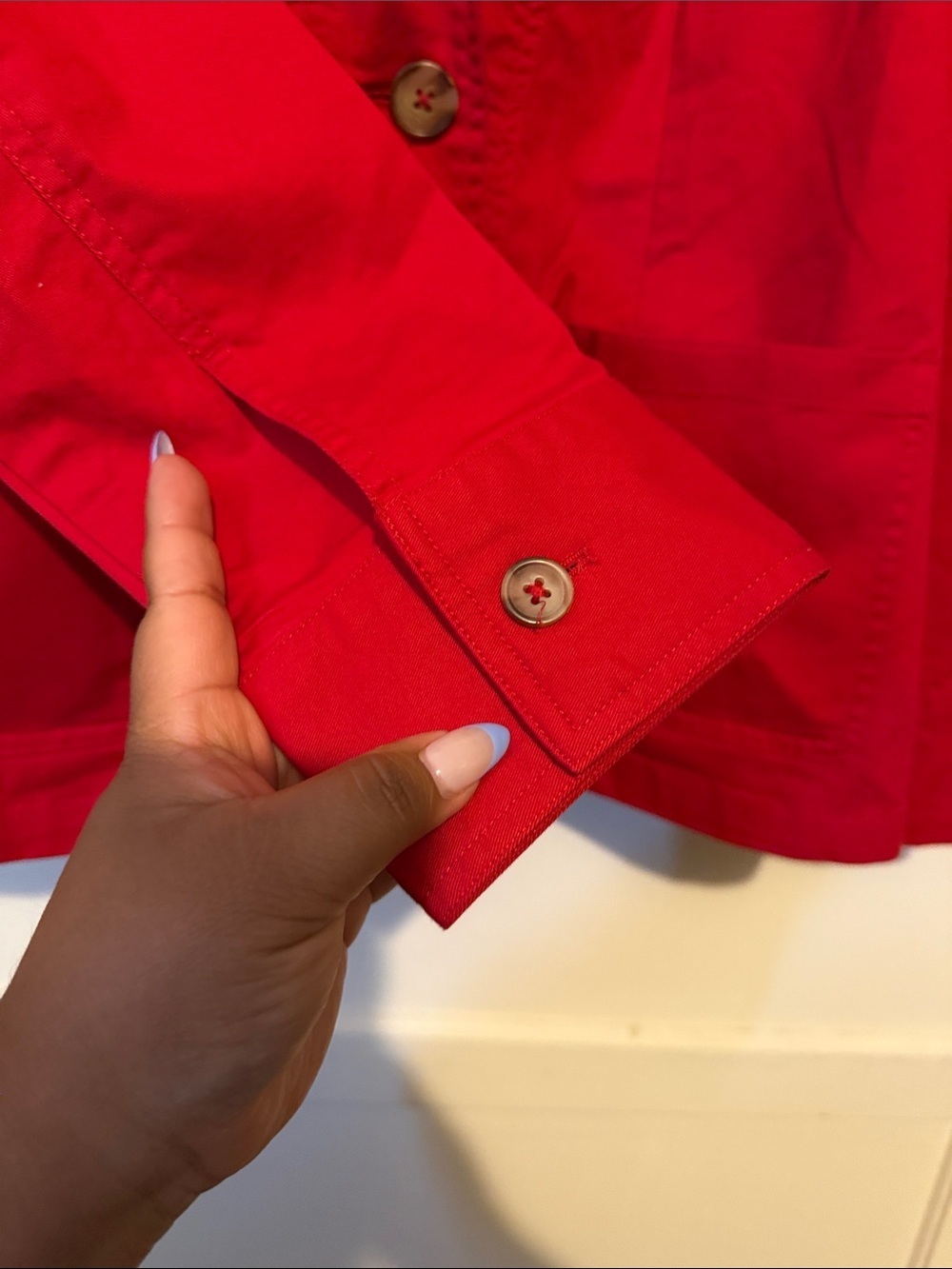 Joan Rivers Red Cotton Single-Button Blazer - Picture 5 of 7